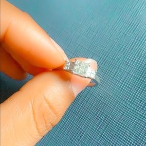 1/4 Ct 14K White Gold Princess Cut Engagement Ring